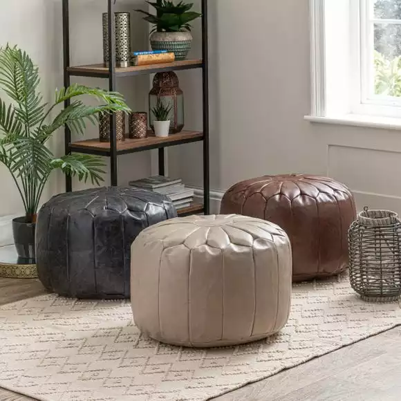 Dunelm Moroccan Stitched Pouffe - Image 3
