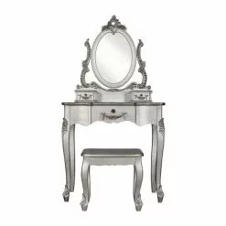 Dunelm Toulouse 3 Drawer Dressing Table Set With Mirror