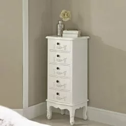 Dunelm Toulouse Tall 5 Drawer Chest, Ivory