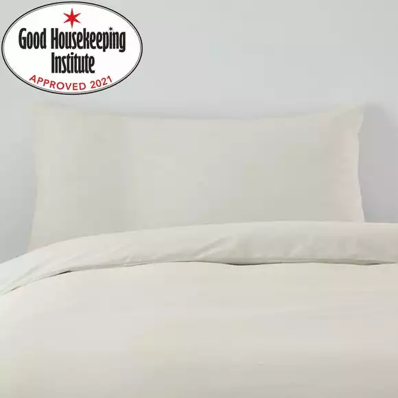 Dunelm Non Iron Plain Dye Kingsize Ivory Pillowcase Pair