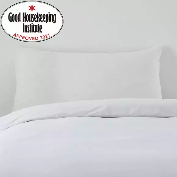 Dunelm Non Iron Plain Dye White Kingsize Pillowcase Pair
