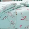 Dunelm Beautiful Birds Duck Egg Bedspread