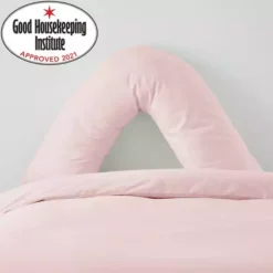 Dunelm Non Iron Plain Dye Dusky Pink V-Shaped Pillowcase