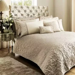 Dunelm Lucia Natural Bedspread