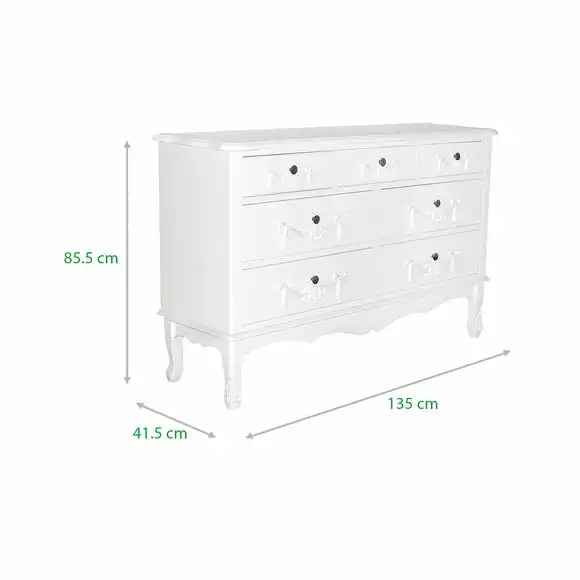 Dunelm Toulouse 7 Drawer Chest, Ivory - Image 4