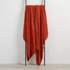 Dunelm Chenille Terracotta Throw