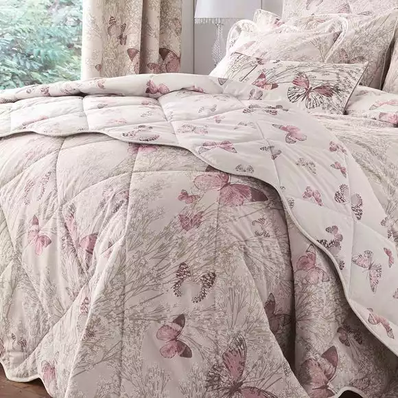 Dunelm Botanica Butterfly Blush Bedspread