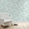 Dunelm Spriggy Trees Duck Egg Wallpaper