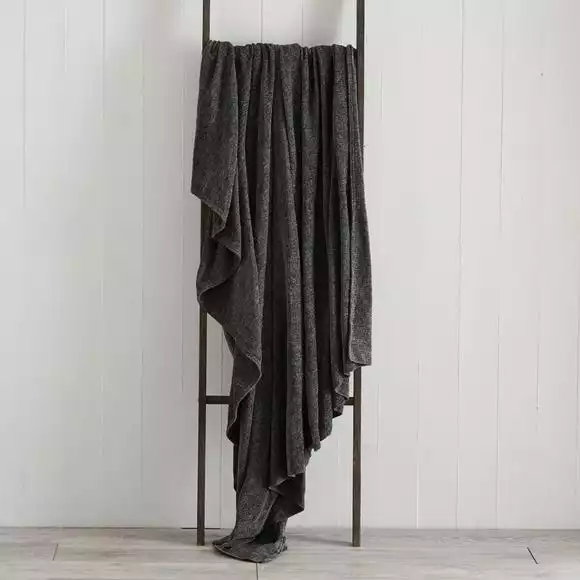 Dunelm Chenille Charcoal Throw