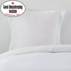 Dunelm Non Iron Plain Dye White Continental Square Pillowcase