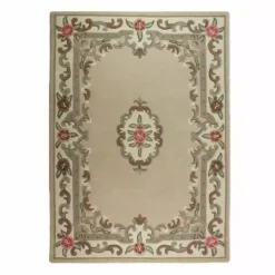 Flair Fawn Lotus Premium Aubusson Rug