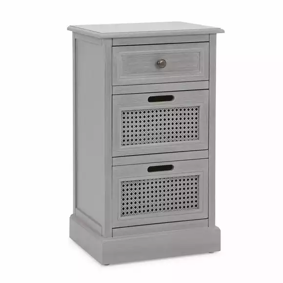 Dunelm Lucy Cane 3 Drawer Bedside Table - Image 2