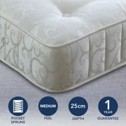 Bedmaster Medium 1000 Pocket Sprung Mattress