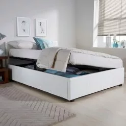 GFW Seattle Ottoman Storage White Bed Frame