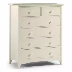 Julian Bowen Cameo 6 Drawer Chest, Stone White & Pine
