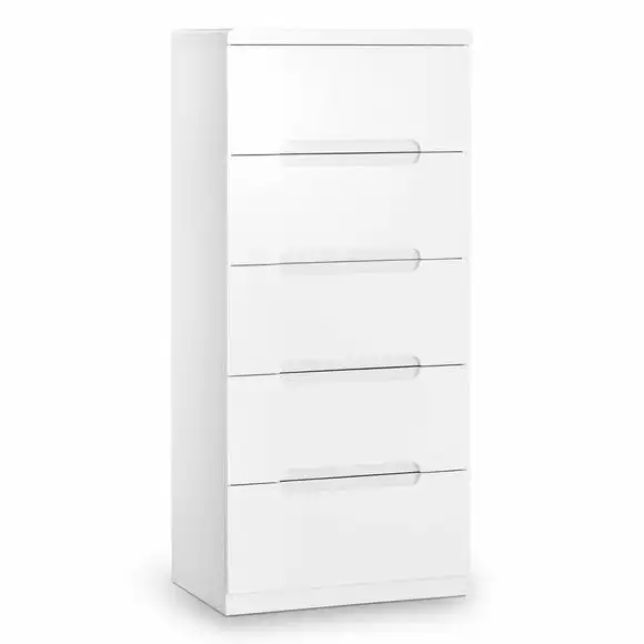 Julian Bowen Manhattan Slim 5 Drawer Chest, White