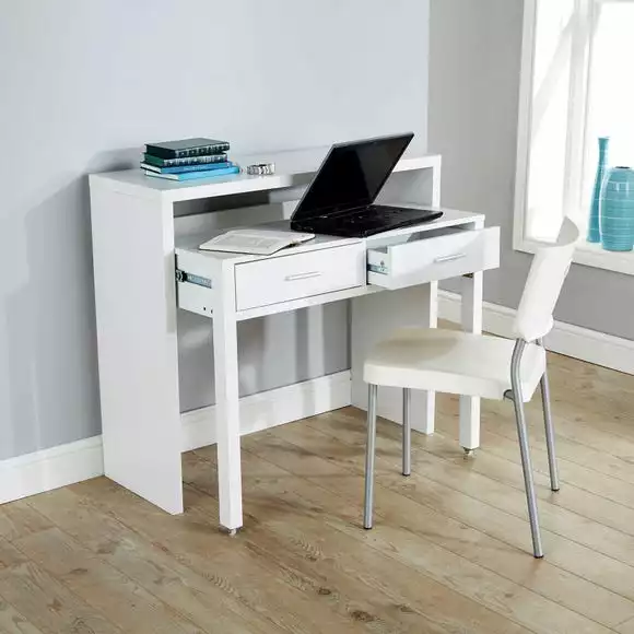 Dunelm Regis White Hideaway Console Desk - Image 2