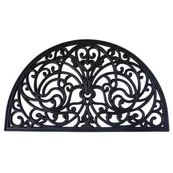 Dunelm Scroll Half Moon Rubber Doormat