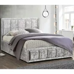 Birlea Hannover Steel Crushed Velvet Ottoman Bed