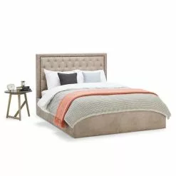 Limelight Rhea Mink Upholstered Ottoman Bed