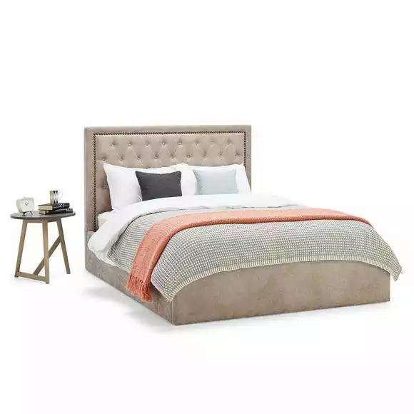 Limelight Rhea Mink Upholstered Ottoman Bed