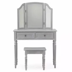 Dunelm Lucy Cane 2 Drawer Dressing Table Set With Mirror
