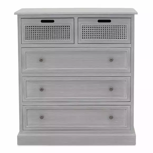 Dunelm Lucy Cane 5 Drawer Chest - Image 2
