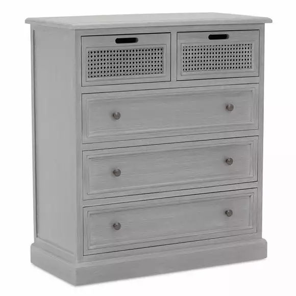 Dunelm Lucy Cane 5 Drawer Chest - Image 4