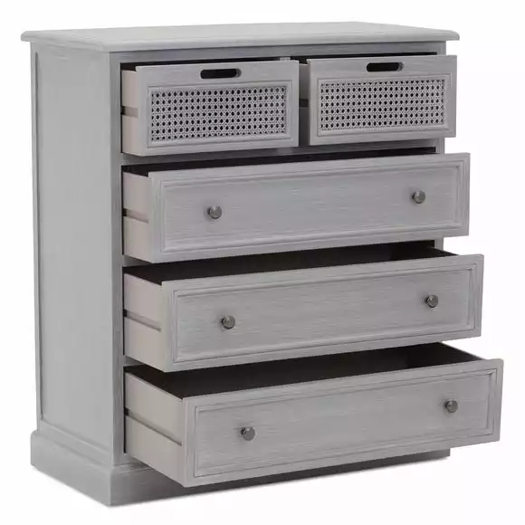 Dunelm Lucy Cane 5 Drawer Chest - Image 5