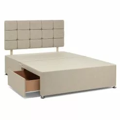 Bedmaster Universal 2 Drawer Linen Divan Base With Headboard