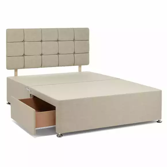 Bedmaster Universal 2 Drawer Linen Divan Base With Headboard