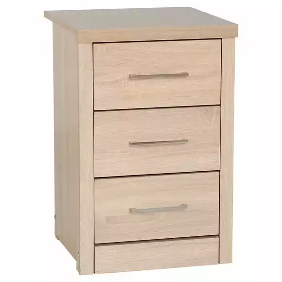 Seconique Lennon 3 Drawer Bedside Table
