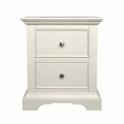 Dunelm Charlotte 2 Drawer Bedside Table, Ivory