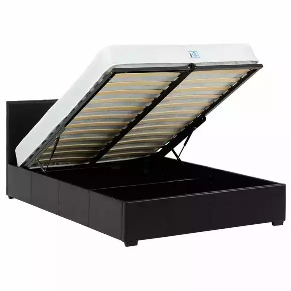 Seconique Waverley Black Faux Leather Ottoman Bed - Image 4