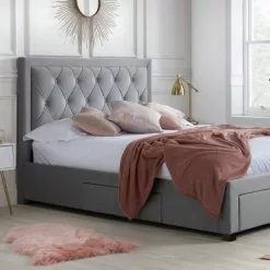 Birlea Woodbury Grey Fabric Bed Frame