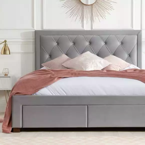 Birlea Woodbury Grey Fabric Bed Frame - Image 2