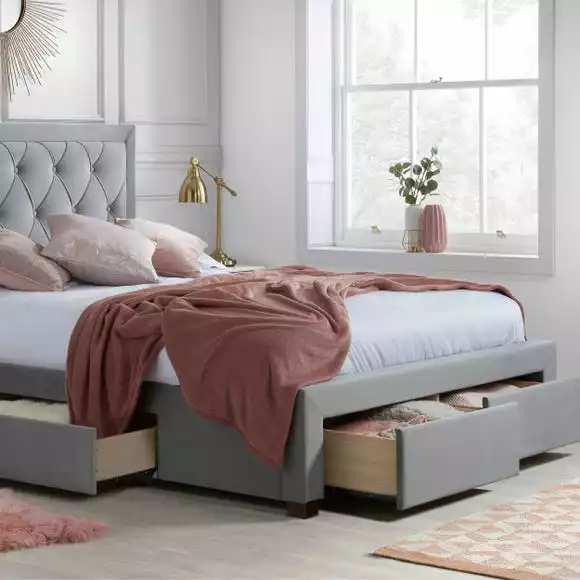 Birlea Woodbury Grey Fabric Bed Frame - Image 3