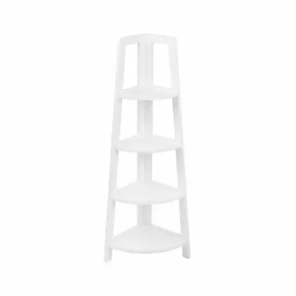 Lloyd Pascal White 4 Tier Corner Shelving Unit