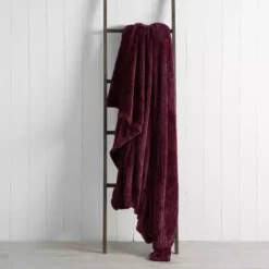 Dunelm Evan 200cm X 200cm Aubergine Throw