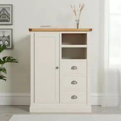 Dunelm Compton Small Wardrobe, Ivory & Oak