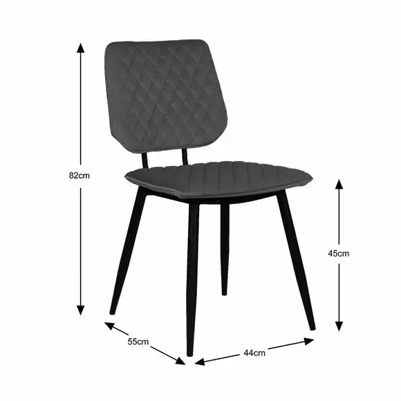 Dunelm Austin Set Of 2 Faux Leather Brown Dining Chairs - Image 2