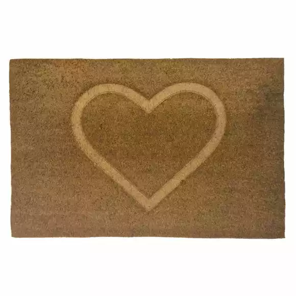 Dunelm Heart Pressed Coir Doormat