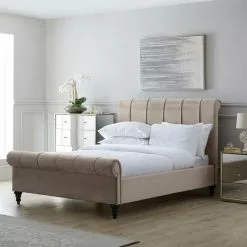 Limelight Classic Taupe Pleated Bed