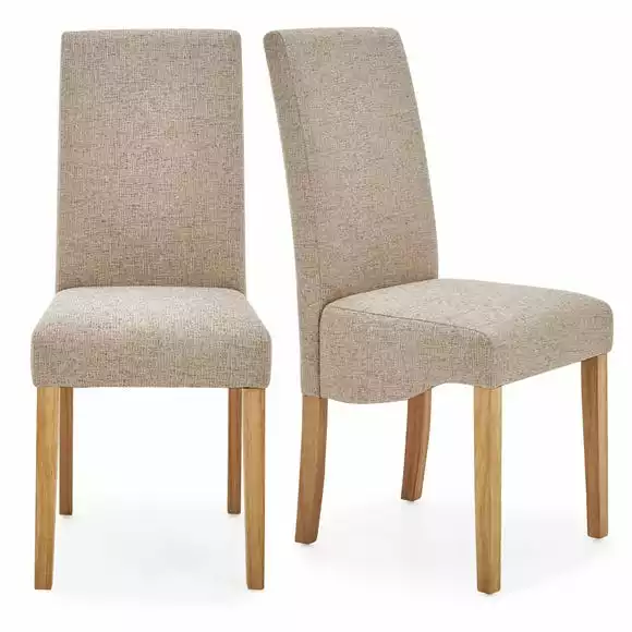 Dunelm Ethan Set Of 2 Dining Chairs Natural Boucle - Image 2