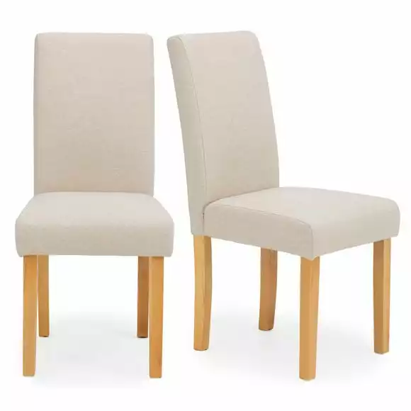 Dunelm Hugo Set Of 2 Dining Chairs Cream - Image 2