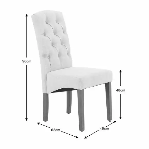Dunelm Darcy Set Of 2 Dining Chairs Charcoal - Image 2