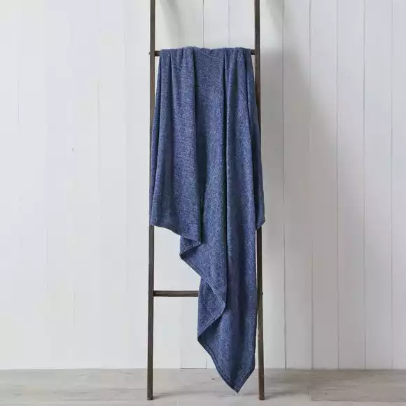 Dunelm Chenille Denim Blue 200cm X 200cm Throw