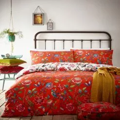 Riva Home Furn. Pomelo Orange Reversible Duvet Cover And Pillowcase Set
