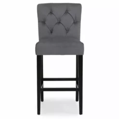 Dunelm Newbury Bar Stool Grey Velvet