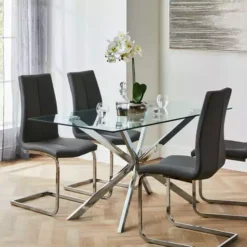 Dunelm Lumia Glass Dining Table